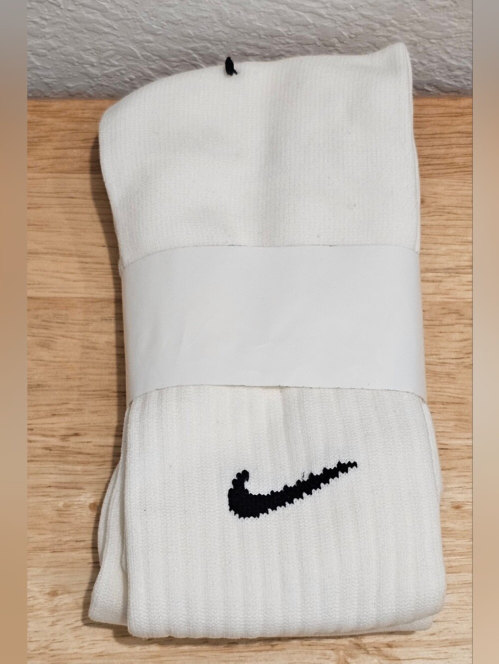 Nike Soccer Socks White OTC Knee High Large NIP Minor Storage Flaw